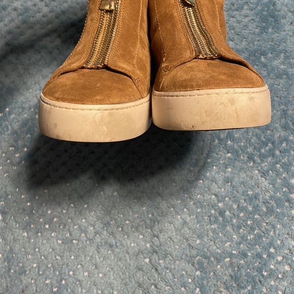Frye Lena Hightop Zip Sneaker, Tan, Size 9 - Picture 4 of 7